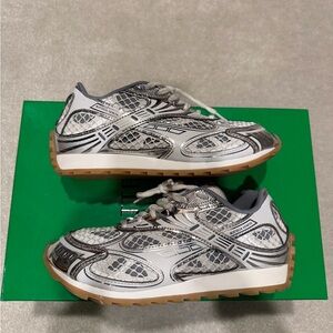 Bottega Veneta Gray and White Sneakers